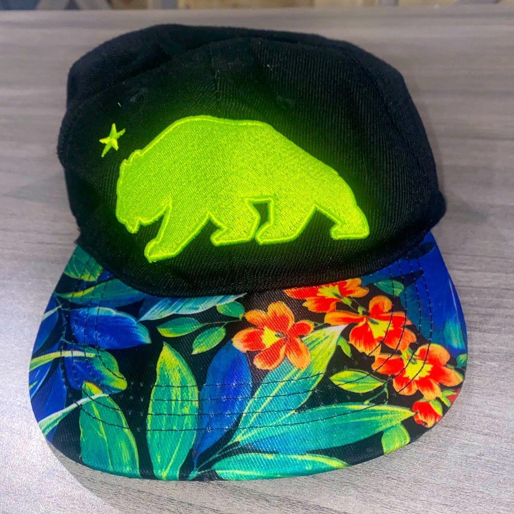 California Republic Green and Floral Trucker Cap